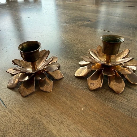 Copper Floral Candle Holders brass Cottagecore heritage vintage home
Decor - Picture 2 of 5